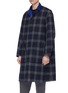 Detail View - Click To Enlarge - KOLOR - Reversible tartan plaid coat