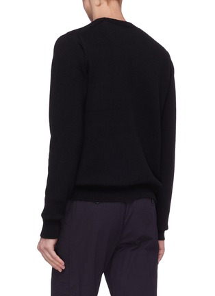 Back View - Click To Enlarge - KOLOR - Contrast chest pocket wool sweater