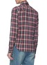 Back View - Click To Enlarge - KOLOR - Star stud collar tartan plaid twill shirt