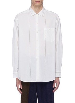 Main View - Click To Enlarge - UMA WANG - 'Tino' chest pocket stripe shirt