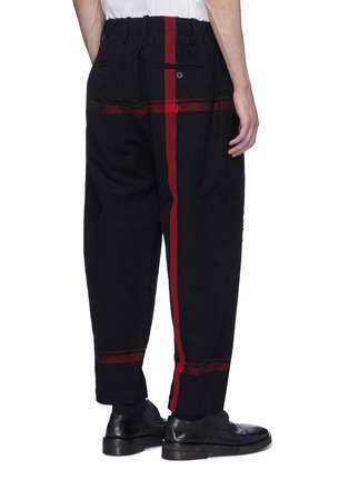 Back View - Click To Enlarge - UMA WANG - 'Pigiama' stripe virgin wool-linen jogging pants