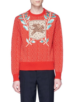 Main View - Click To Enlarge - GUCCI - Flying tiger crest intarsia sweater