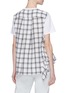 Back View - Click To Enlarge - OPENING CEREMONY - Check plaid panel drape T-shirt