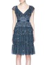 Main View - Click To Enlarge - NEEDLE & THREAD - 'Sunburst' ruffle floral embellished tulle dress
