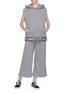 Figure View - Click To Enlarge - OPENING CEREMONY - Logo jacquard foldover waist culottes