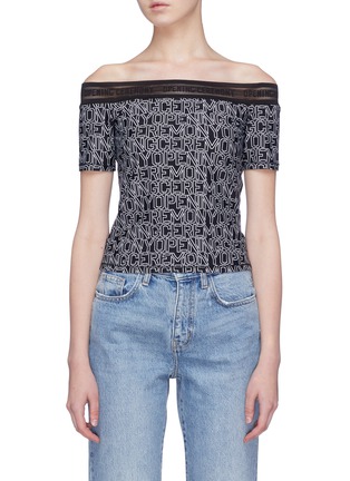 Main View - Click To Enlarge - OPENING CEREMONY - Logo print off-shoulder top