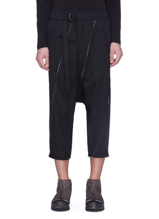 Main View - Click To Enlarge - THE VIRIDI-ANNE - Reconstructed drop crotch wool gabardine pants