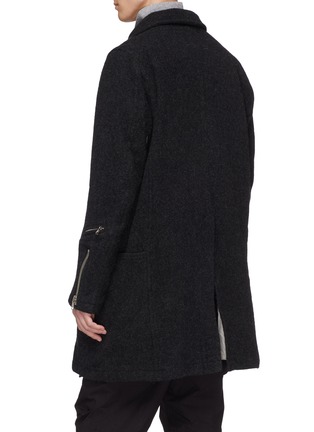 Back View - Click To Enlarge - THE VIRIDI-ANNE - Asymmetric zip placket brushed melton coat