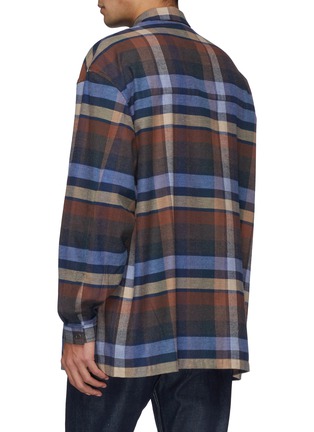 Back View - Click To Enlarge - E. TAUTZ - 'Lineman' check oversized boxy flannel shirt