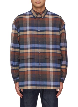 Main View - Click To Enlarge - E. TAUTZ - 'Lineman' check oversized boxy flannel shirt