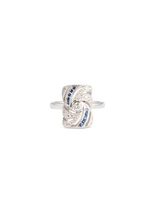 Main View - Click To Enlarge - CENTAURI LUCY - 'Erté' diamond sapphire 18k white gold ring