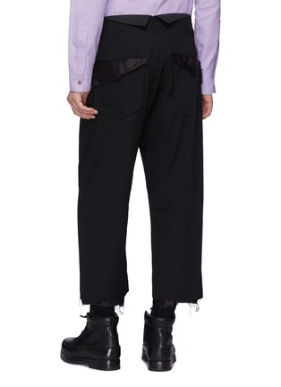 Back View - Click To Enlarge - SULVAM - Raw cuff pleated wool twill pants