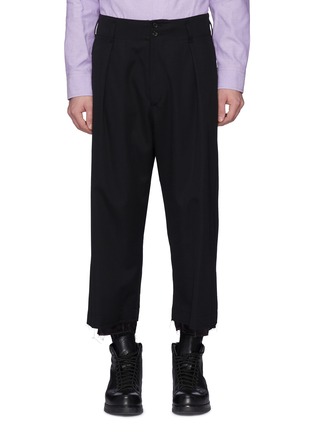 Main View - Click To Enlarge - SULVAM - Raw cuff pleated wool twill pants