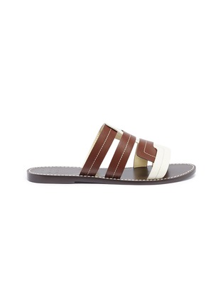 Main View - Click To Enlarge - TRADEMARK - Interlock leather slide sandals