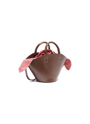 Detail View - Click To Enlarge - TRADEMARK - Detachable scarf small leather crossbody basket bag