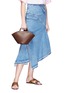 Front View - Click To Enlarge - TRADEMARK - Detachable scarf small leather crossbody basket bag