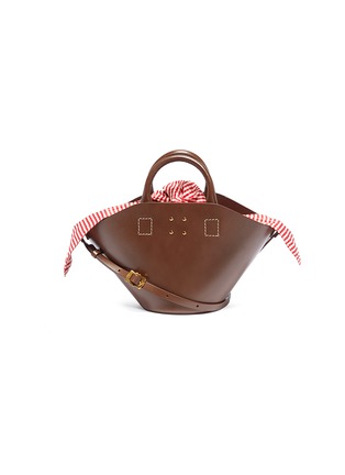 Main View - Click To Enlarge - TRADEMARK - Detachable scarf small leather crossbody basket bag