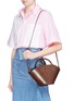 Figure View - Click To Enlarge - TRADEMARK - Detachable scarf small leather crossbody basket bag