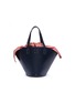 Main View - Click To Enlarge - TRADEMARK - Detachable scarf large leather basket bag