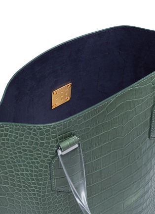 Detail View - Click To Enlarge - TRADEMARK - 'Aubock' mini croc embossed leather tote