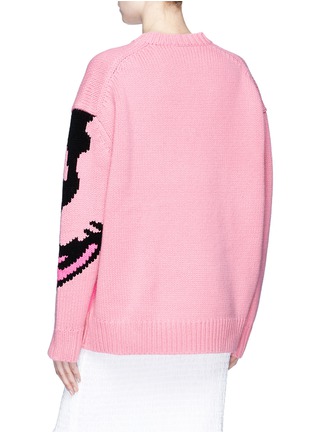 Back View - Click To Enlarge - VICTORIA, VICTORIA BECKHAM - 'Flamingo' intarsia oversized lambswool sweater
