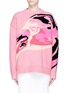 Main View - Click To Enlarge - VICTORIA, VICTORIA BECKHAM - 'Flamingo' intarsia oversized lambswool sweater