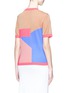 Back View - Click To Enlarge - THE R COLLECTIVE - Colourblock knit T-shirt