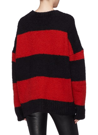 Back View - Click To Enlarge - AMIRI - Stripe oversized bouclé sweater