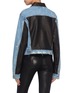 Back View - Click To Enlarge - AMIRI - Leather panel distressed denim trucker jacket