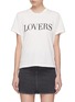 Main View - Click To Enlarge - AMIRI - 'Lovers' glitter slogan print T-shirt