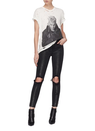 Figure View - Click To Enlarge - AMIRI - 'Thrasher' ripped glitter skinny jeans