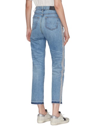 Back View - Click To Enlarge - AMIRI - Glitter stripe outseam straight leg jeans