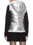 Back View - Click To Enlarge - YVES SALOMON ARMY - Lamb fur trim reversible hooded down puffer vest