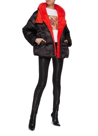 Figure View - Click To Enlarge - YVES SALOMON ARMY - Lambskin shearling lined down puffer jacket