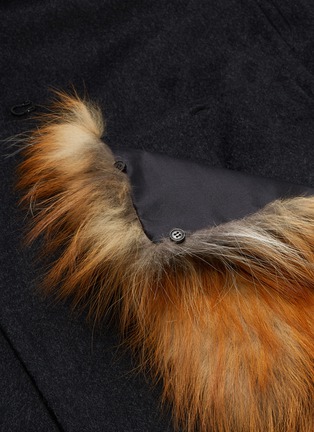  - YVES SALOMON - Belted fox fur pocket long gilet