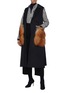 Figure View - Click To Enlarge - YVES SALOMON - Belted fox fur pocket long gilet