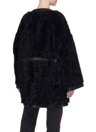 Back View - Click To Enlarge - YVES SALOMON - Leather trim lambskin shearling coat