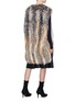 Back View - Click To Enlarge - YVES SALOMON - Colourblock cashmere-wool panel fox fur long gilet