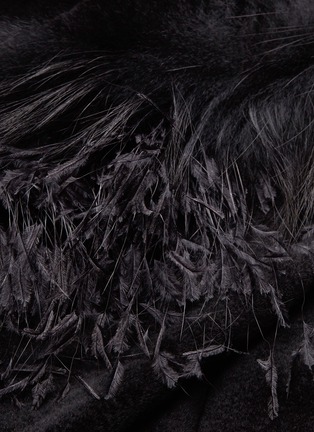  - YVES SALOMON - Ostrich feather fox trim mink fur coat