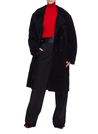 Figure View - Click To Enlarge - YVES SALOMON - Double breasted shearling coat
