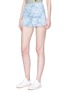 Front View - Click To Enlarge - TOPSHOP - Floral print denim shorts