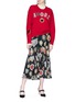 Figure View - Click To Enlarge - - - 'Amore' heart appliqué oversized cashmere sweater