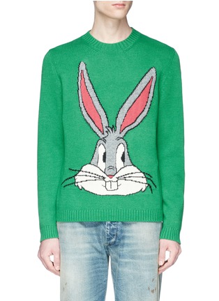 Main View - Click To Enlarge - GUCCI - Bugs Bunny intarsia wool sweater