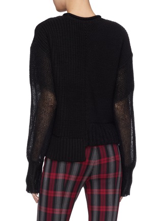 Back View - Click To Enlarge - T BY ALEXANDER WANG - Staggered hem mix knit sweater