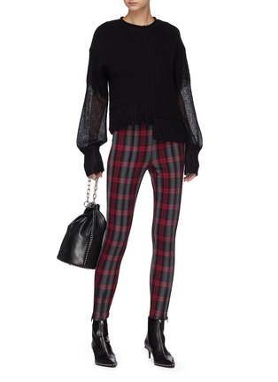 Figure View - Click To Enlarge - T BY ALEXANDER WANG - Staggered hem mix knit sweater