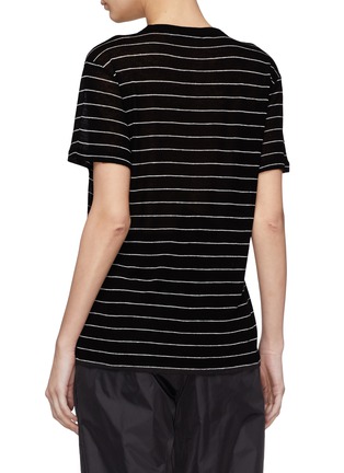 Back View - Click To Enlarge - T BY ALEXANDER WANG - Patch pocket stripe slub jersey T-shirt