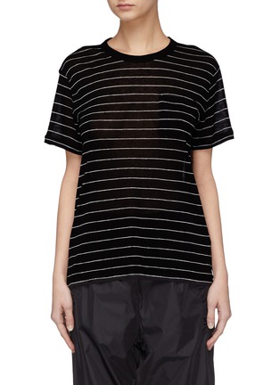 Main View - Click To Enlarge - T BY ALEXANDER WANG - Patch pocket stripe slub jersey T-shirt