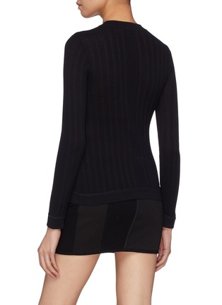 Back View - Click To Enlarge - T BY ALEXANDER WANG - Deconstructed curved placket cardigan top