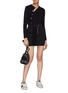 Figure View - Click To Enlarge - T BY ALEXANDER WANG - Deconstructed curved placket cardigan top