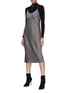Figure View - Click To Enlarge - T BY ALEXANDER WANG - 'Wash & Go' racerback satin slip dress